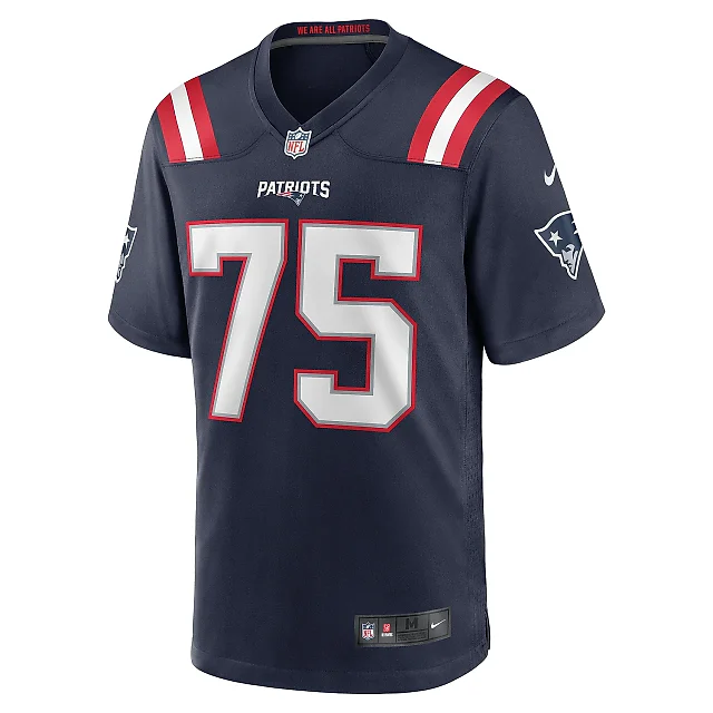 Zennovawear Men's New England Patriots Demontrey Jacobs Navy Game Jersey