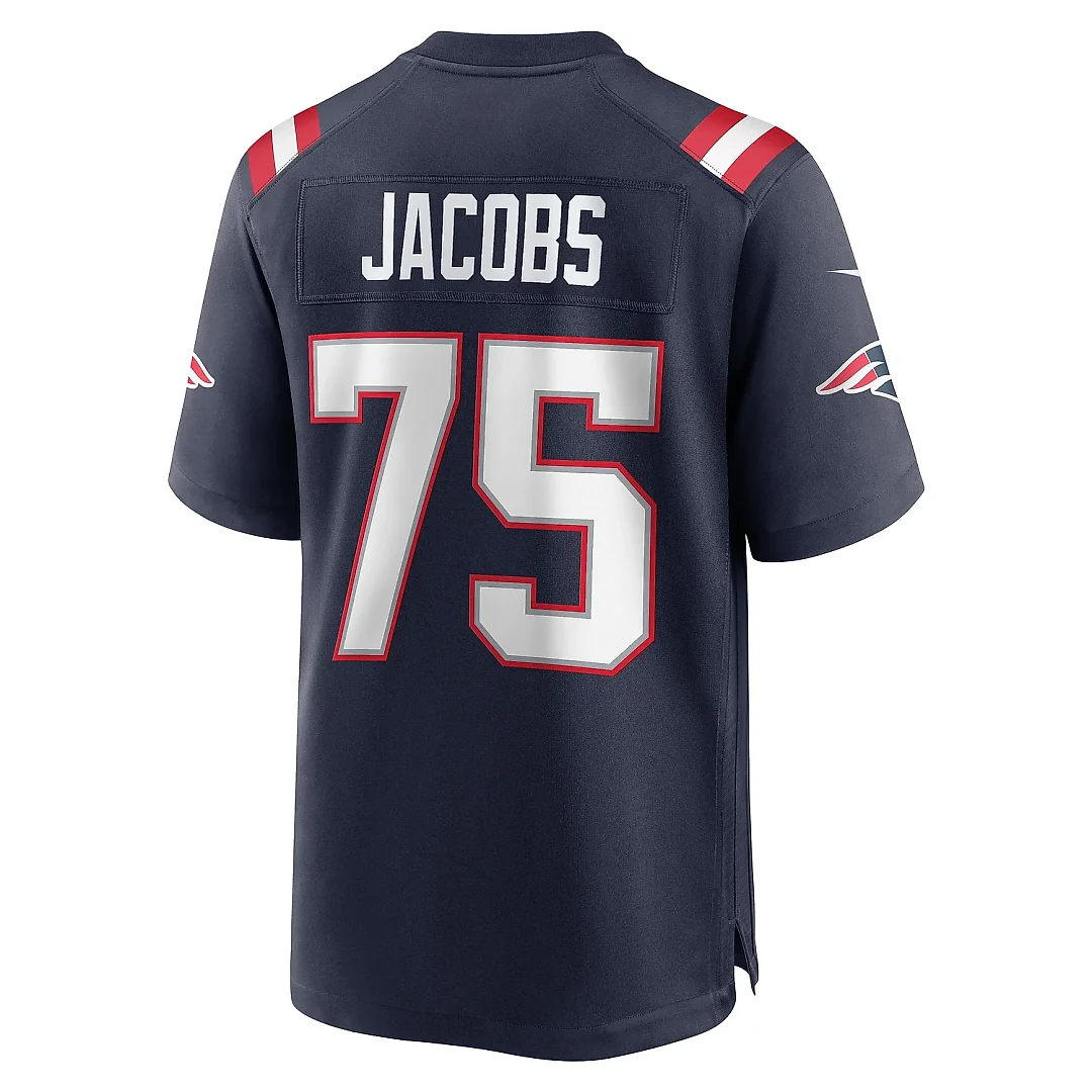 Zennovawear Men's New England Patriots Demontrey Jacobs Navy Game Jersey