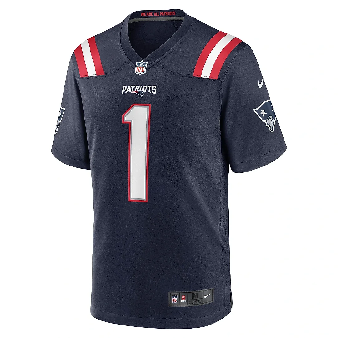Zennovawear Men's New England Patriots DeVante Parker Navy Game Jersey