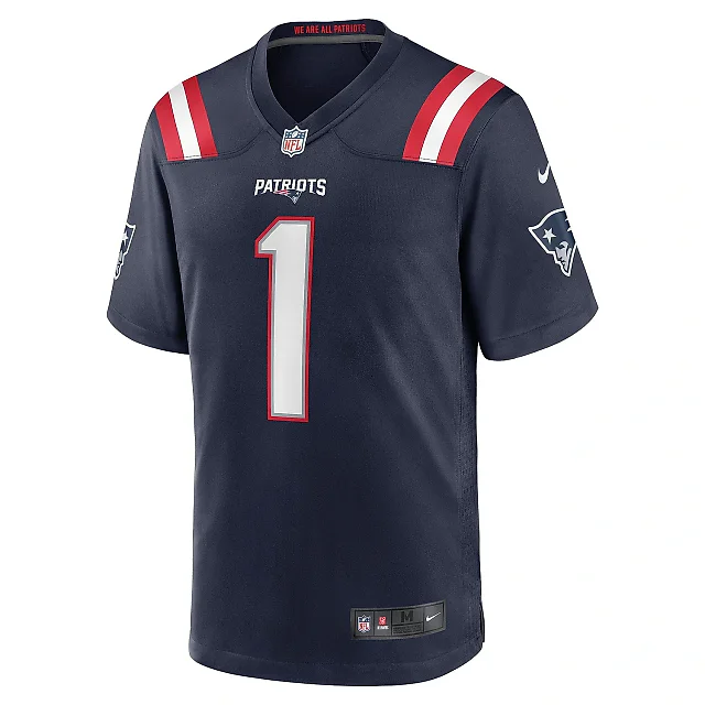 Zennovawear Men's New England Patriots DeVante Parker Navy Game Jersey