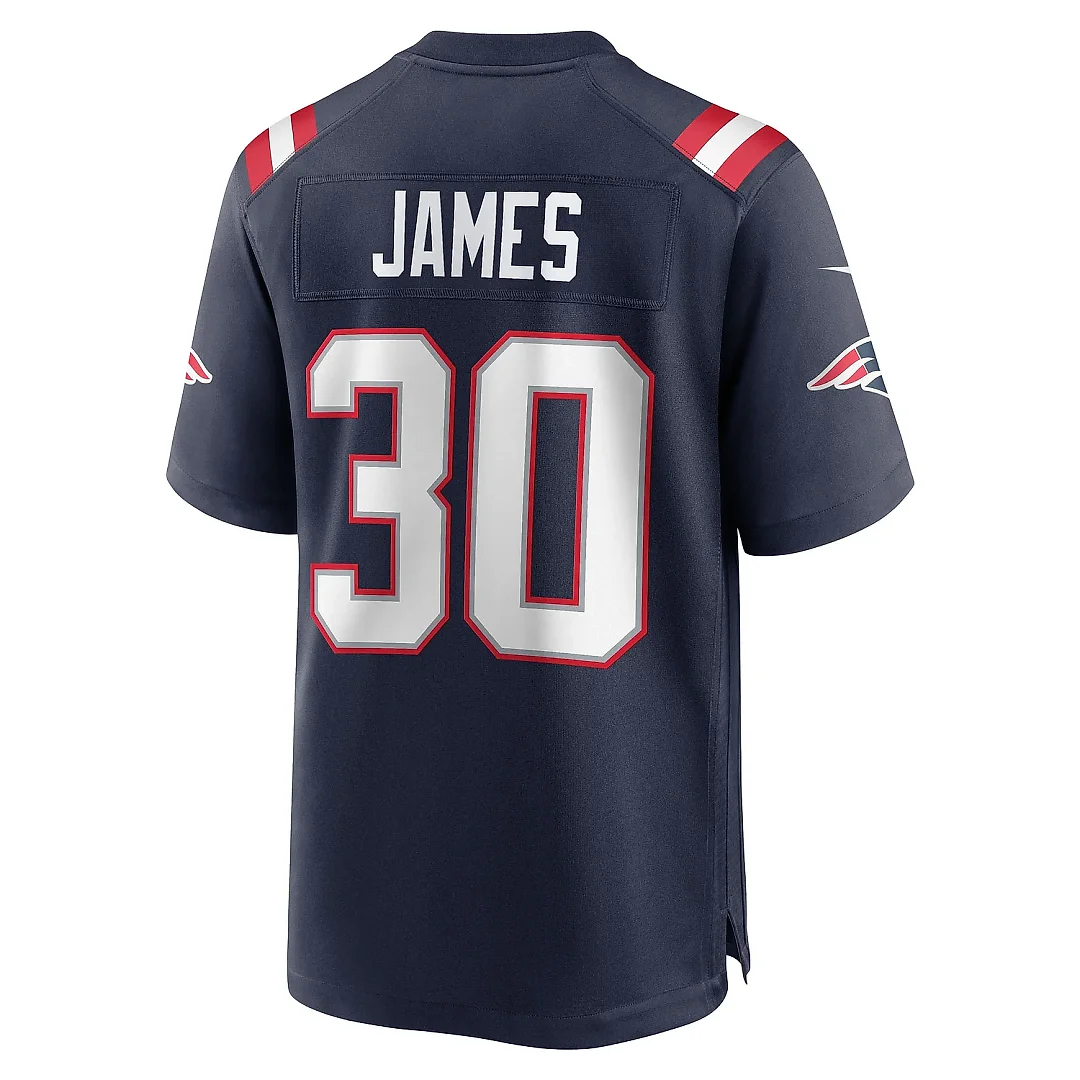 Zennovawear Men's New England Patriots D.J. James Navy Team Game Jersey