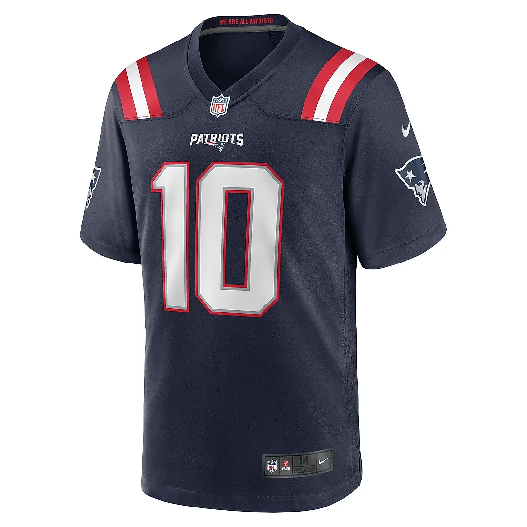 Zennovawear Men's New England Patriots Drake Maye Navy Player Game Jersey