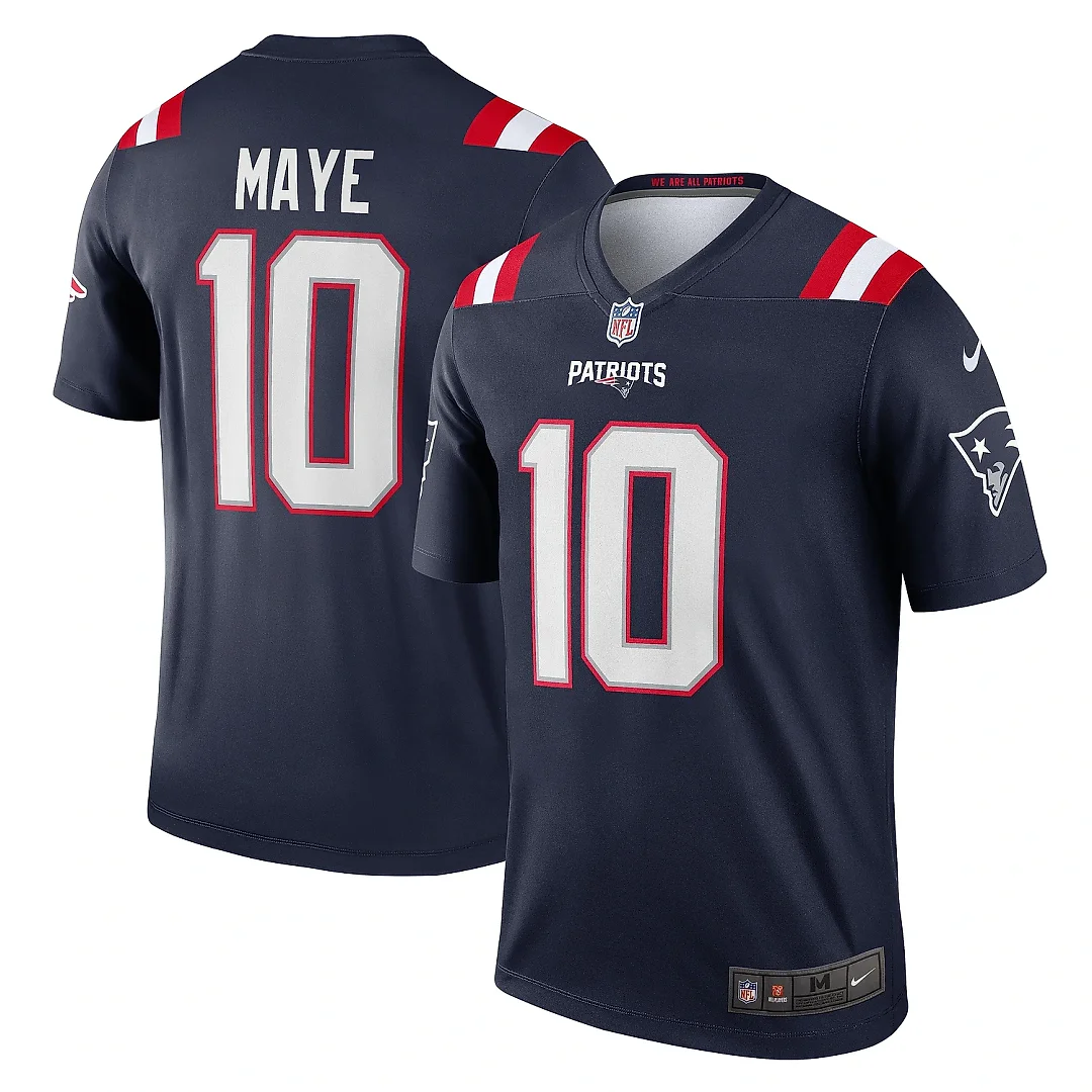 Zennovawear Men's New England Patriots Drake Maye Navy Team Legend Player Performance Top