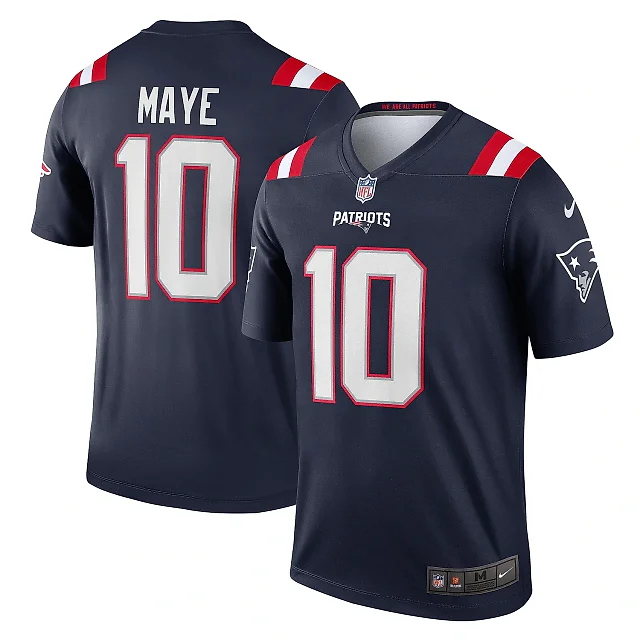 Zennovawear Men's New England Patriots Drake Maye Navy Team Legend Player Performance Top