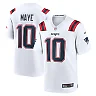 Zennovawear Men's New England Patriots Drake Maye White Player Game Jersey