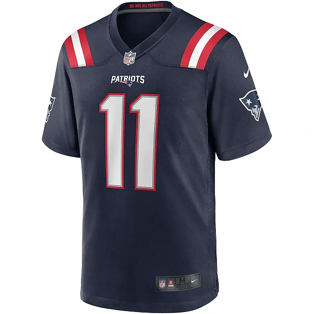 Zennovawear Men's New England Patriots Drew Bledsoe Navy Game Retired Player Jersey