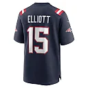 Zennovawear Men's New England Patriots Ezekiel Elliott Navy Game Player Jersey