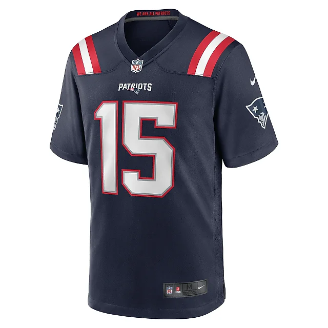Zennovawear Men's New England Patriots Ezekiel Elliott Navy Game Player Jersey
