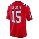 Zennovawear Men's New England Patriots Ezekiel Elliott Red Alternate Game Player Jersey