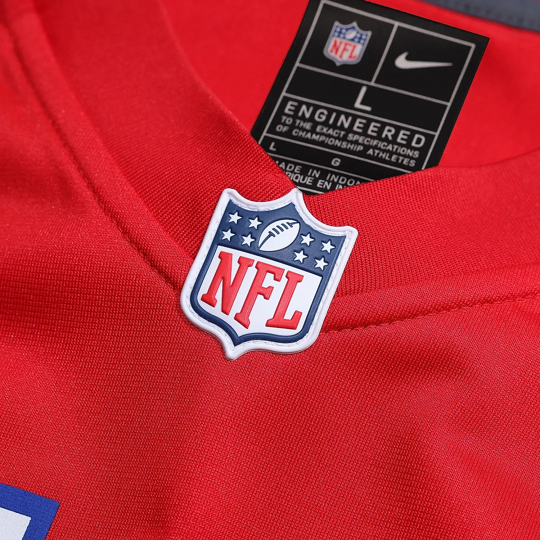 Zennovawear Men's New England Patriots Ezekiel Elliott Red Alternate Game Player Jersey