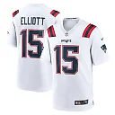 Zennovawear Men's New England Patriots Ezekiel Elliott White Game Player Jersey
