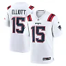 Zennovawear Men's New England Patriots Ezekiel Elliott White Game Player Jersey