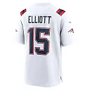 Zennovawear Men's New England Patriots Ezekiel Elliott White Game Player Jersey