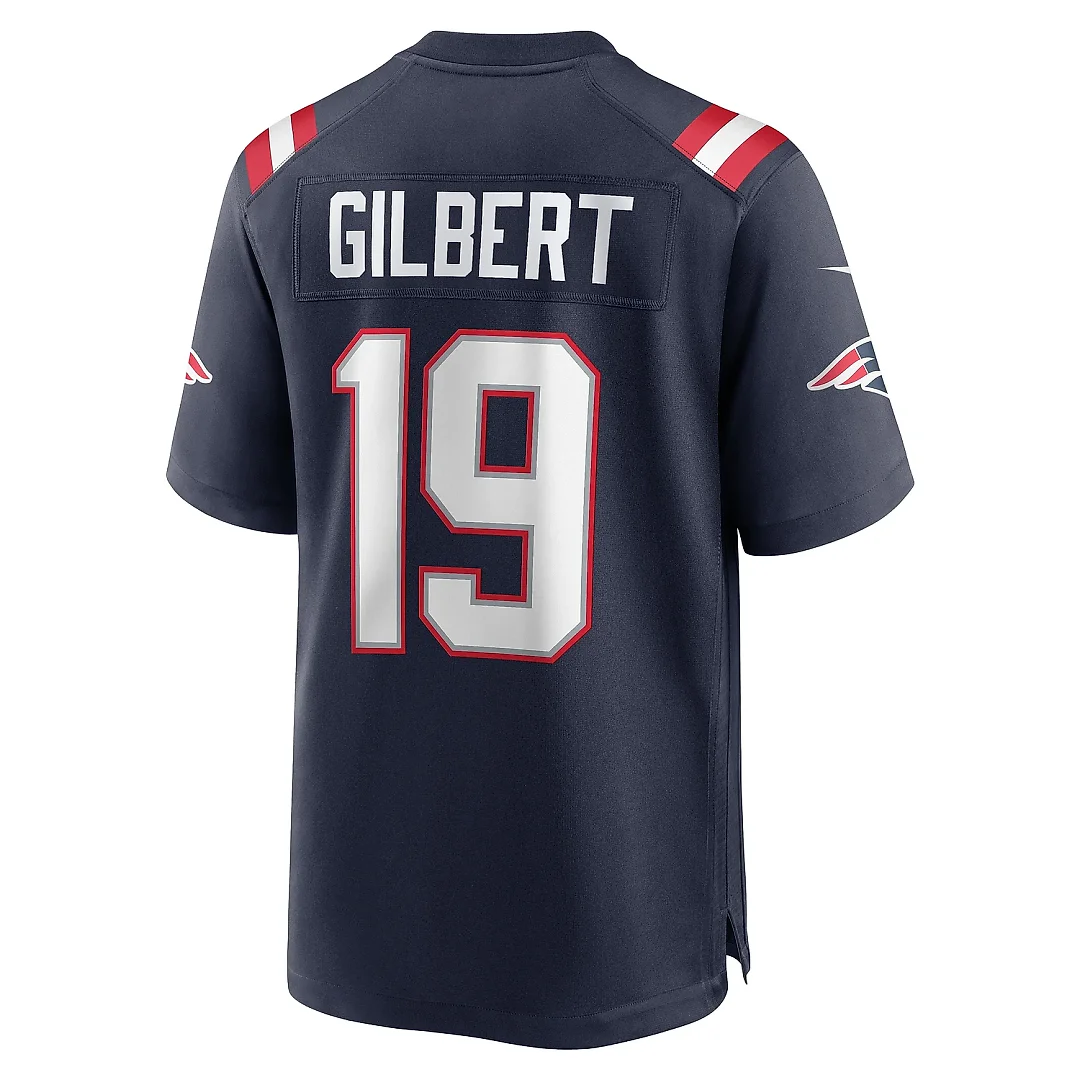 Zennovawear Men's New England Patriots Garrett Gilbert Navy Home Game Player Jersey