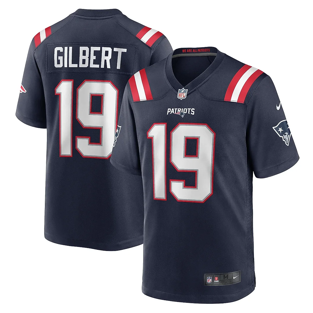 Zennovawear Men's New England Patriots Garrett Gilbert Navy Home Game Player Jersey
