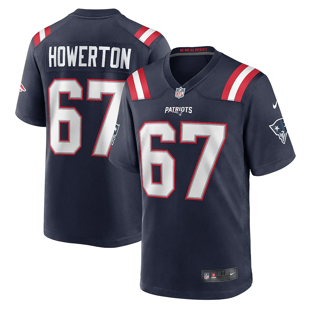 Zennovawear Men's New England Patriots Hayden Howerton Navy Home Game Player Jersey