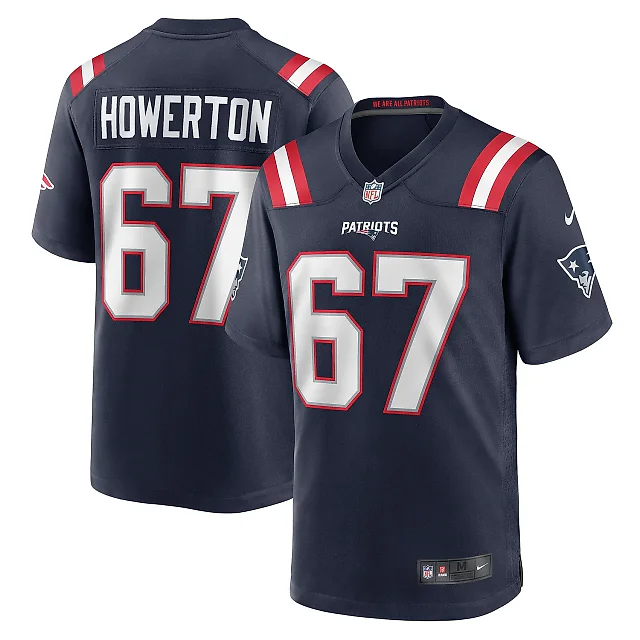 Zennovawear Men's New England Patriots Hayden Howerton Navy Home Game Player Jersey