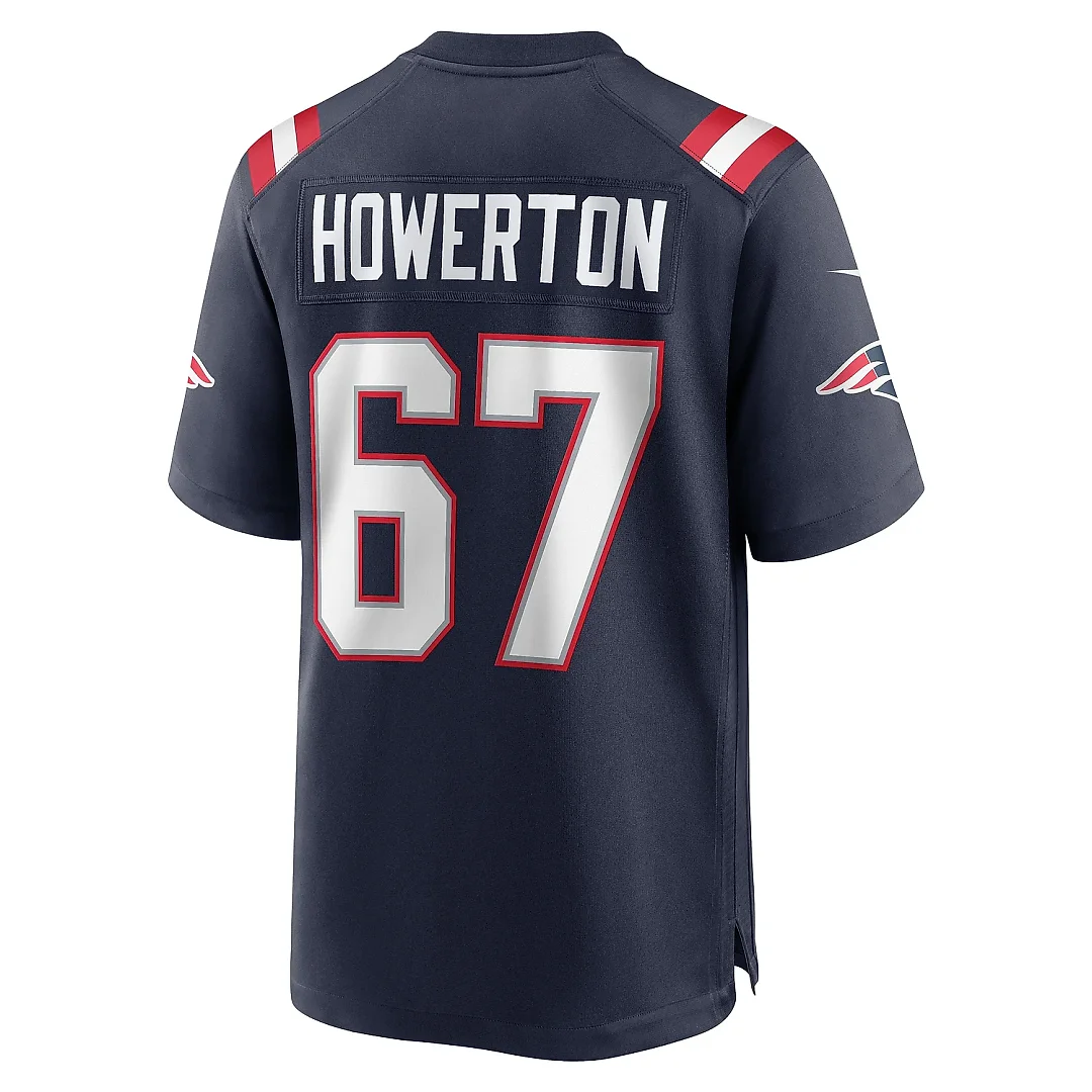 Zennovawear Men's New England Patriots Hayden Howerton Navy Home Game Player Jersey