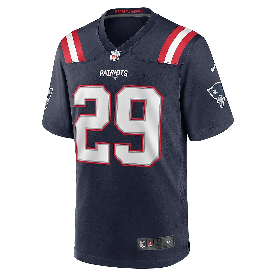 Zennovawear Men's New England Patriots Isaiah Bolden Navy Team Game Jersey