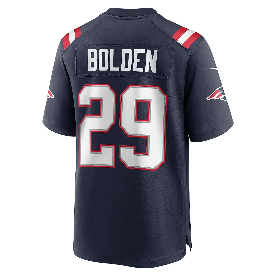 Zennovawear Men's New England Patriots Isaiah Bolden Navy Team Game Jersey