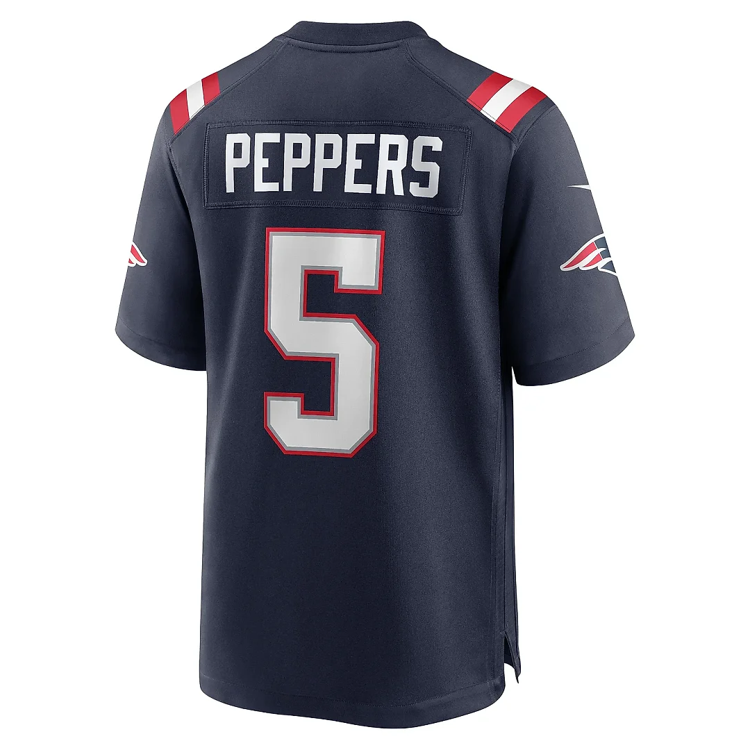 Zennovawear Men's New England Patriots Jabrill Peppers Navy Game Player Jersey