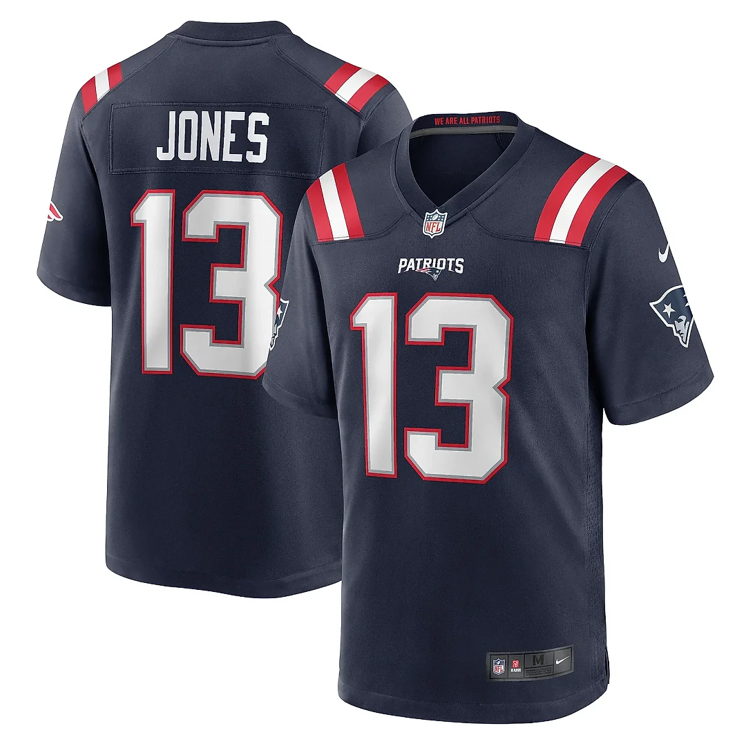 Zennovawear Men's New England Patriots Jack Jones Navy Game Player Jersey