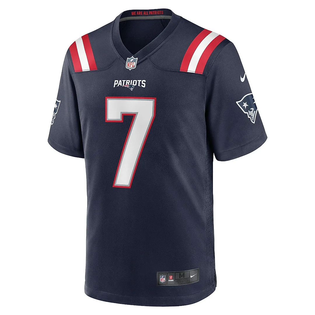 Zennovawear Men's New England Patriots Jacoby Brissett Navy Game Jersey