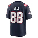 Zennovawear Men's New England Patriots Jaheim Bell Navy Game Jersey