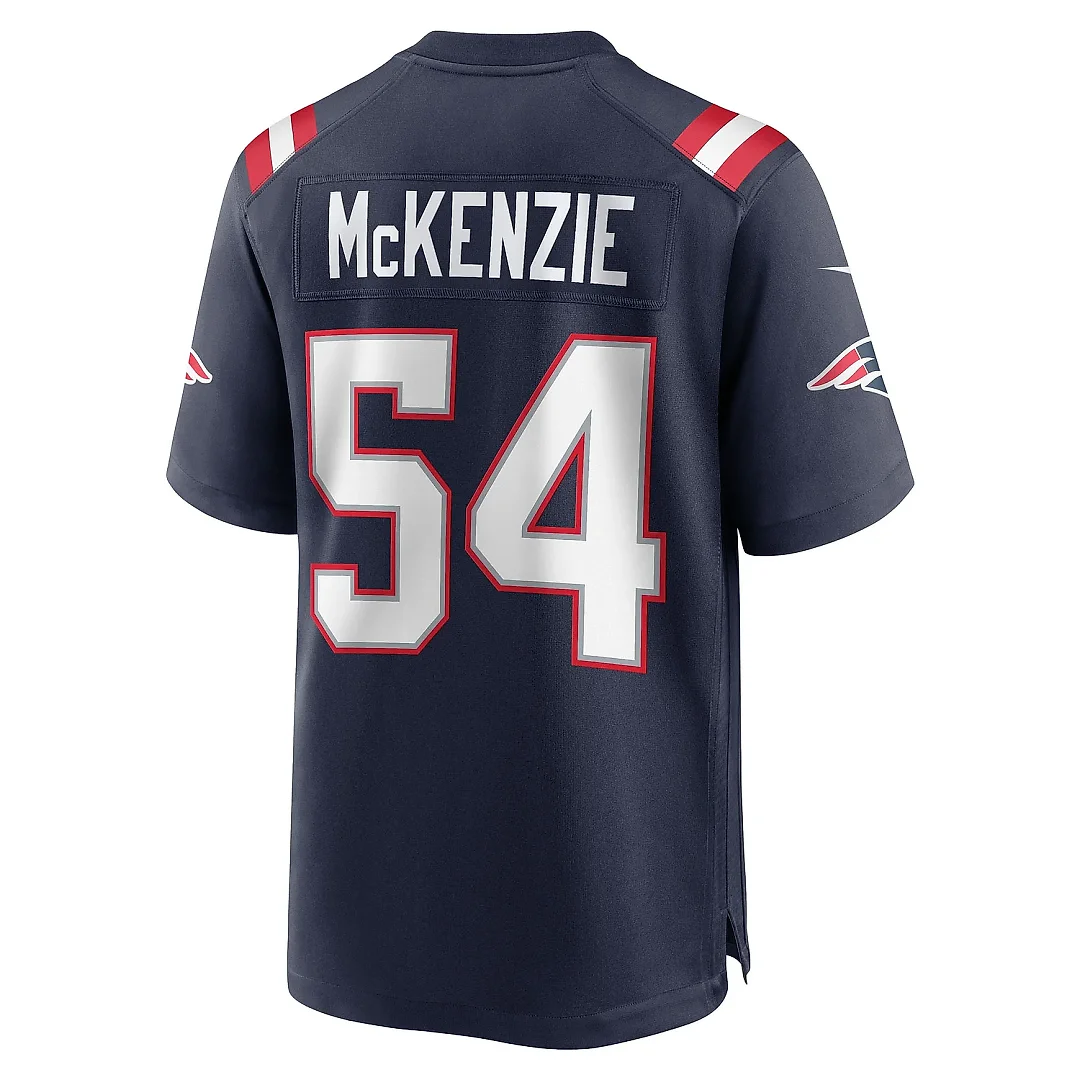 Zennovawear Men's New England Patriots Jalen McKenzie Navy Team Game Jersey