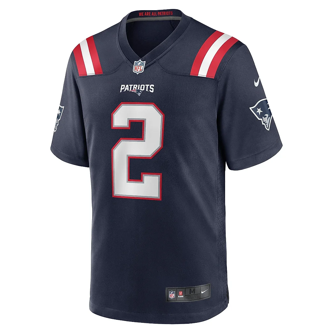 Zennovawear Men's New England Patriots Jalen Mills Navy Game Player Jersey
