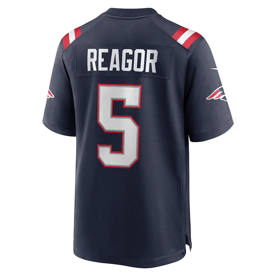 Zennovawear Men's New England Patriots Jalen Reagor Navy Team Game Jersey