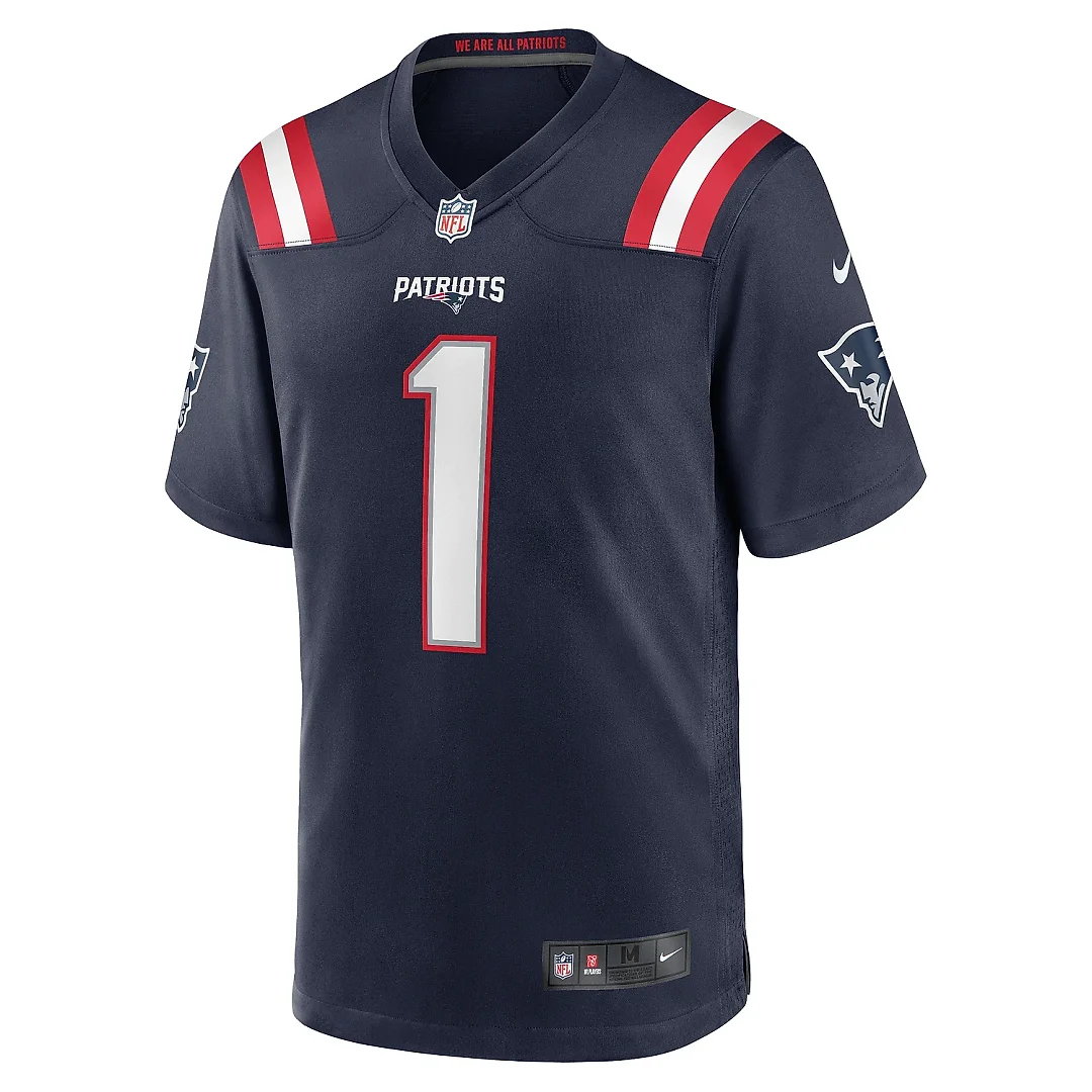 Zennovawear Men's New England Patriots Ja'Lynn Polk Navy Team Game Jersey