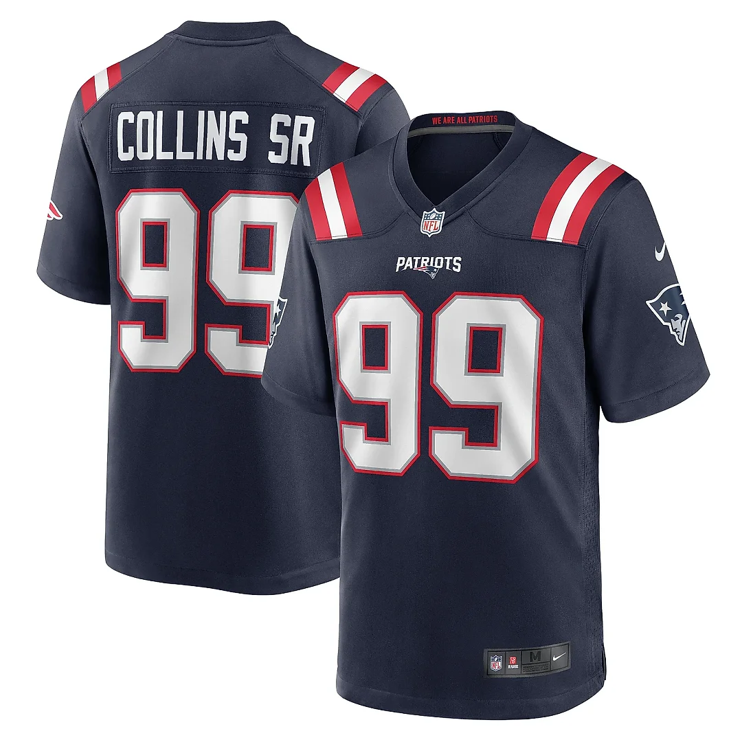 Zennovawear Men's New England Patriots Jamie Collins Sr. Navy Home Game Player Jersey
