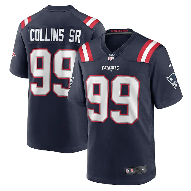 Zennovawear Men's New England Patriots Jamie Collins Sr. Navy Home Game Player Jersey