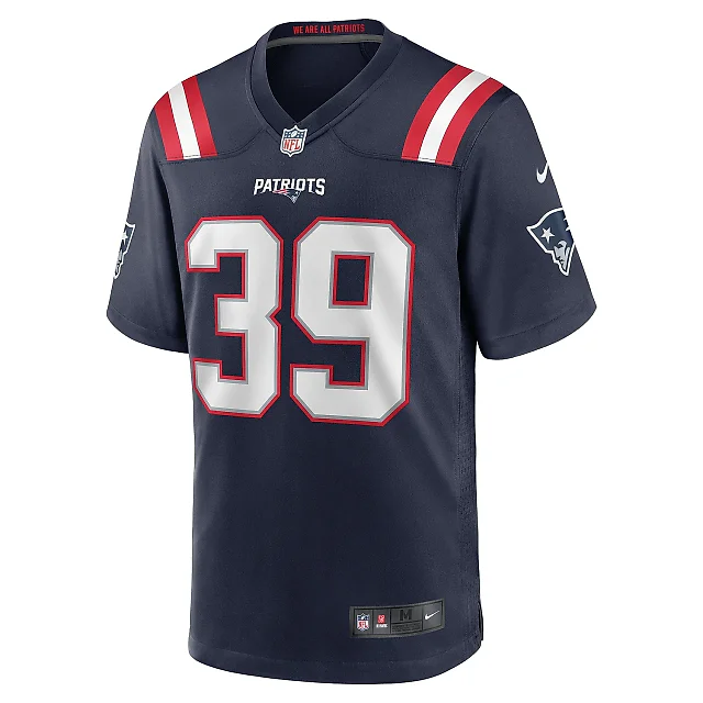 Zennovawear Men's New England Patriots Jamycal Hasty Navy Team Game Jersey