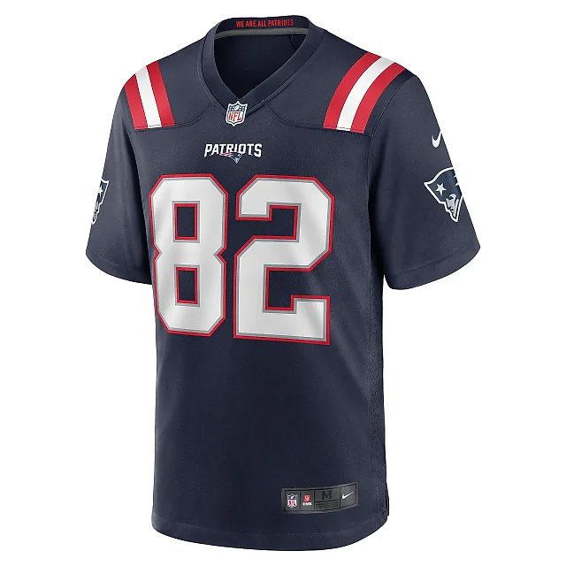 Zennovawear Men's New England Patriots JaQuae Jackson Navy Game Jersey