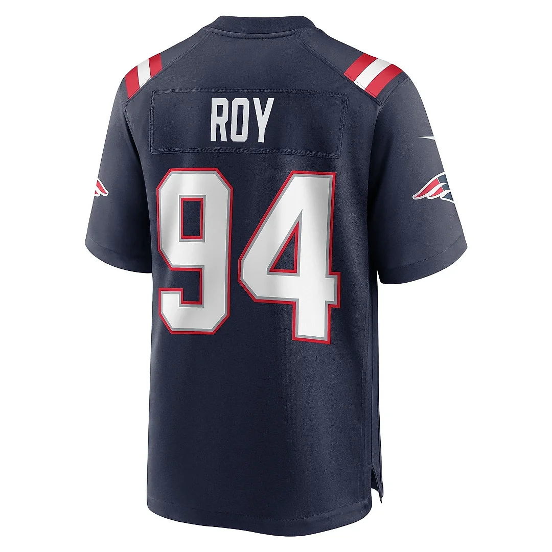 Zennovawear Men's New England Patriots Jaquelin Roy Navy Team Game Jersey