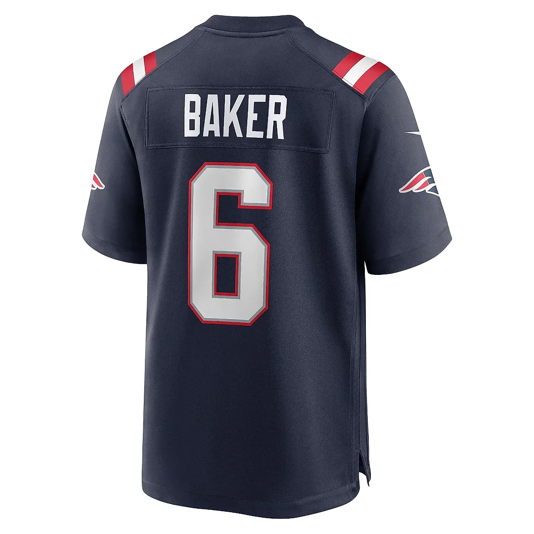 Zennovawear Men's New England Patriots Javon Baker Navy Team Game Jersey