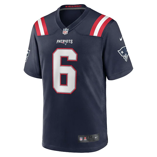 Zennovawear Men's New England Patriots Javon Baker Navy Team Game Jersey