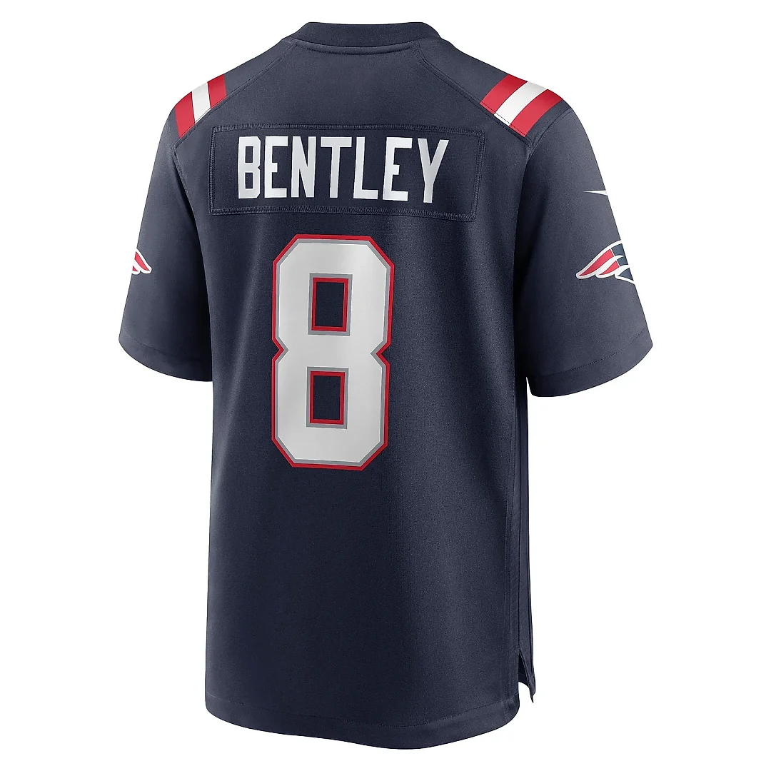 Zennovawear Men's New England Patriots Ja'Whaun Bentley Navy Game Player Jersey