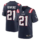 Zennovawear Men's New England Patriots Jaylinn Hawkins Navy Game Jersey