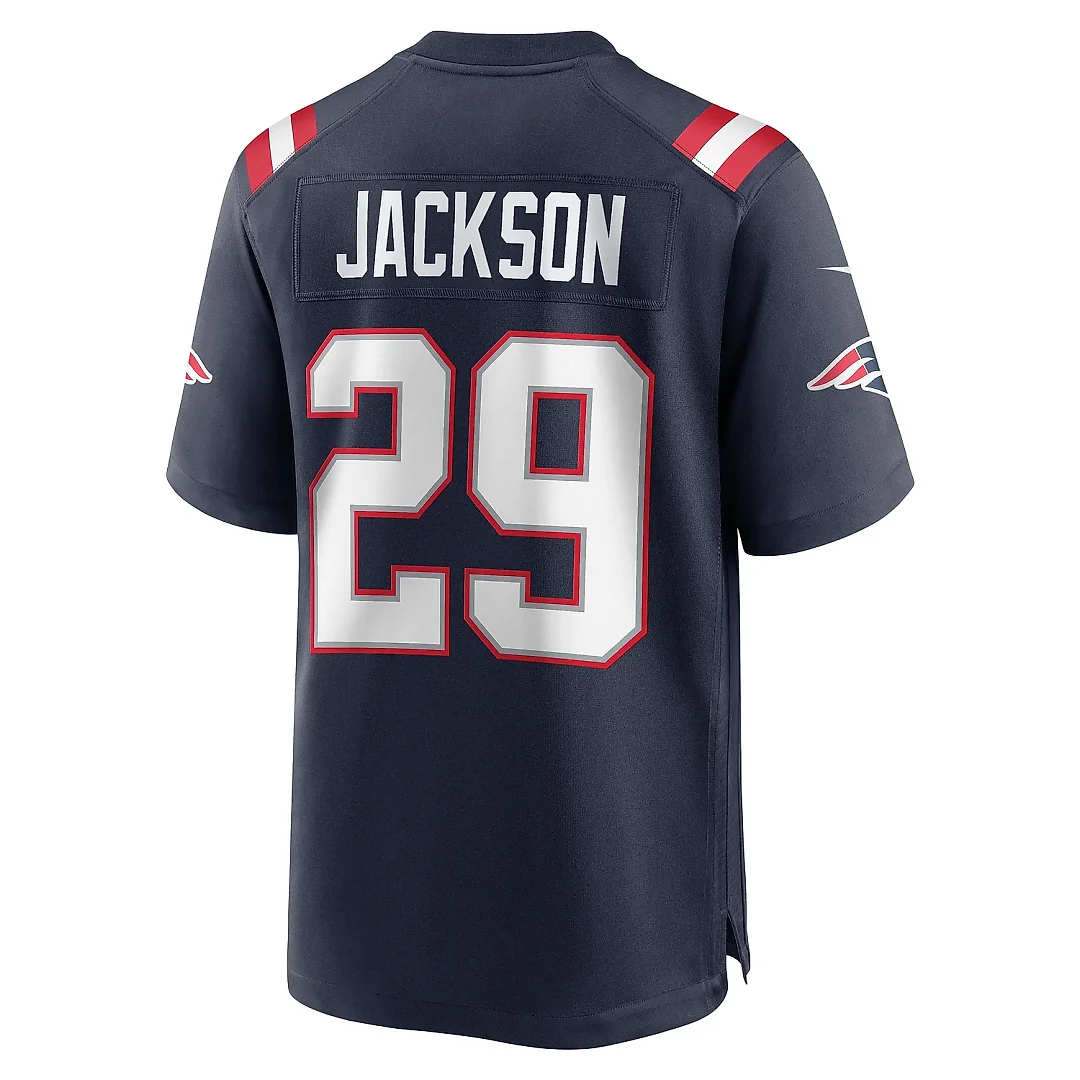 Zennovawear Men's New England Patriots JC Jackson Navy Game Jersey