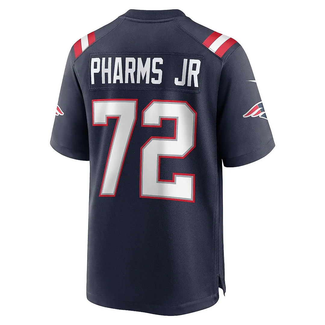 Zennovawear Men's New England Patriots Jeremiah Pharms Jr. Navy Game Player Jersey