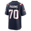 Zennovawear Men's New England Patriots Jeremiah Pharms Jr. Navy Team Game Jersey