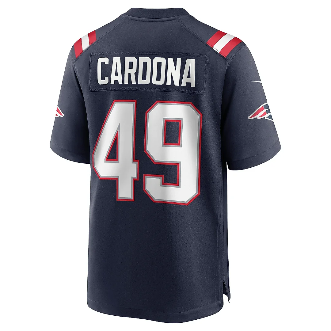 Zennovawear Men's New England Patriots Joe Cardona Navy Game Jersey