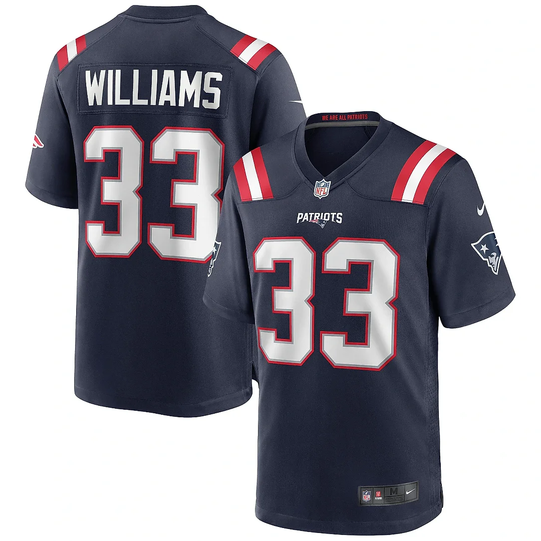 Zennovawear Men's New England Patriots Joejuan Williams Navy Game Jersey