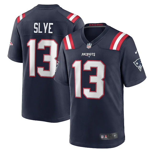 Zennovawear Men's New England Patriots Joey Slye Navy Game Jersey