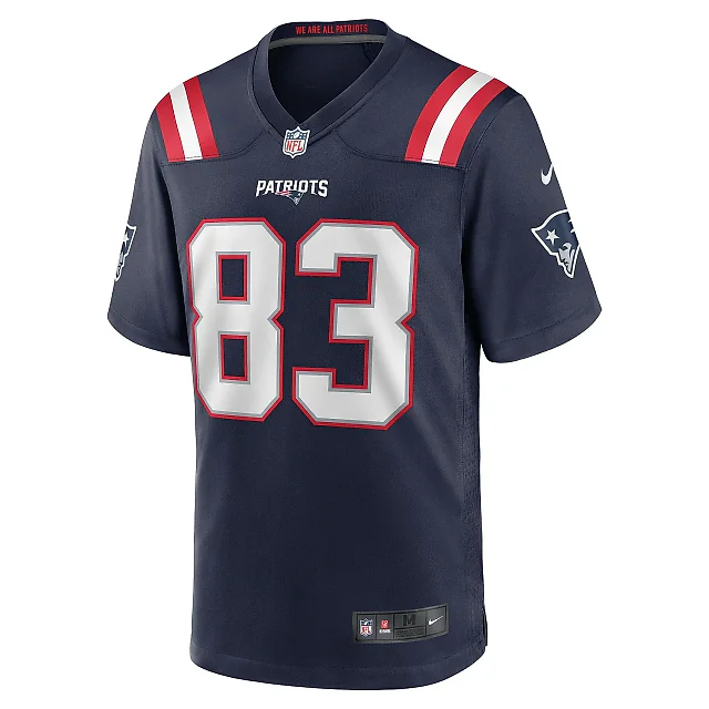 Zennovawear Men's New England Patriots John Jiles Navy Team Game Jersey
