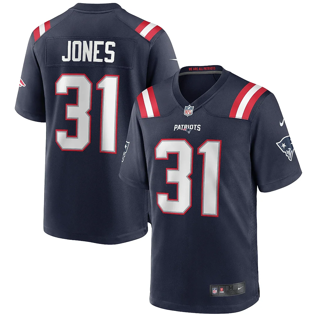 Zennovawear Men's New England Patriots Jonathan Jones Navy Game Jersey