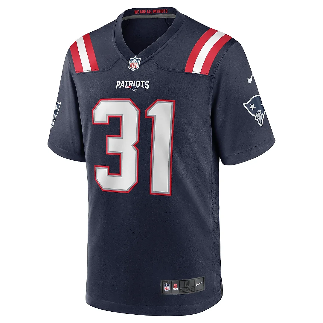 Zennovawear Men's New England Patriots Jonathan Jones Navy Game Jersey